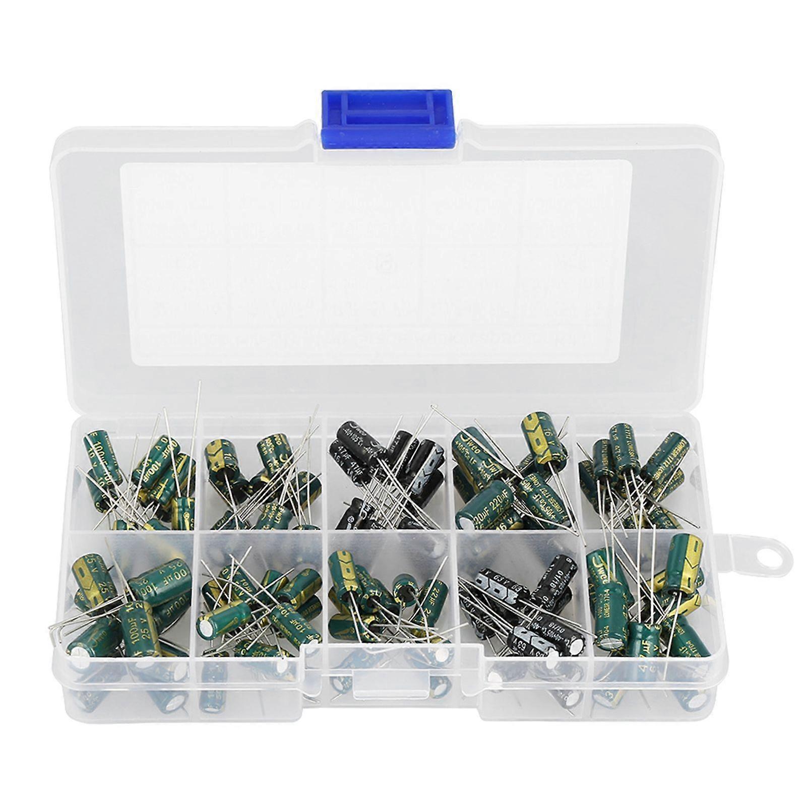 100pcs 10 Values 10V-63V 10uf-470uf DIY High Grade Audio Capacitor Assorted Kit