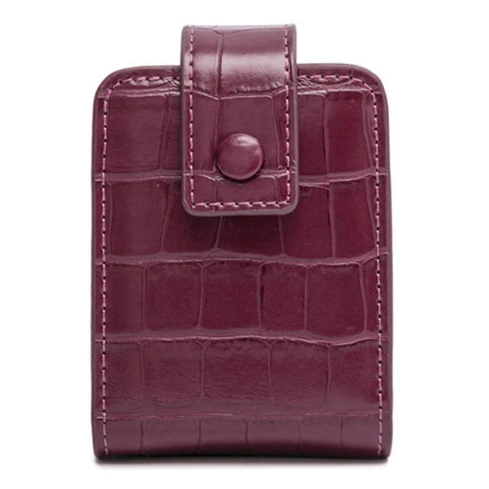 Pu Lipstick Case With Mirror Mini Makeup Cosmetic Pouch Buckle Closure