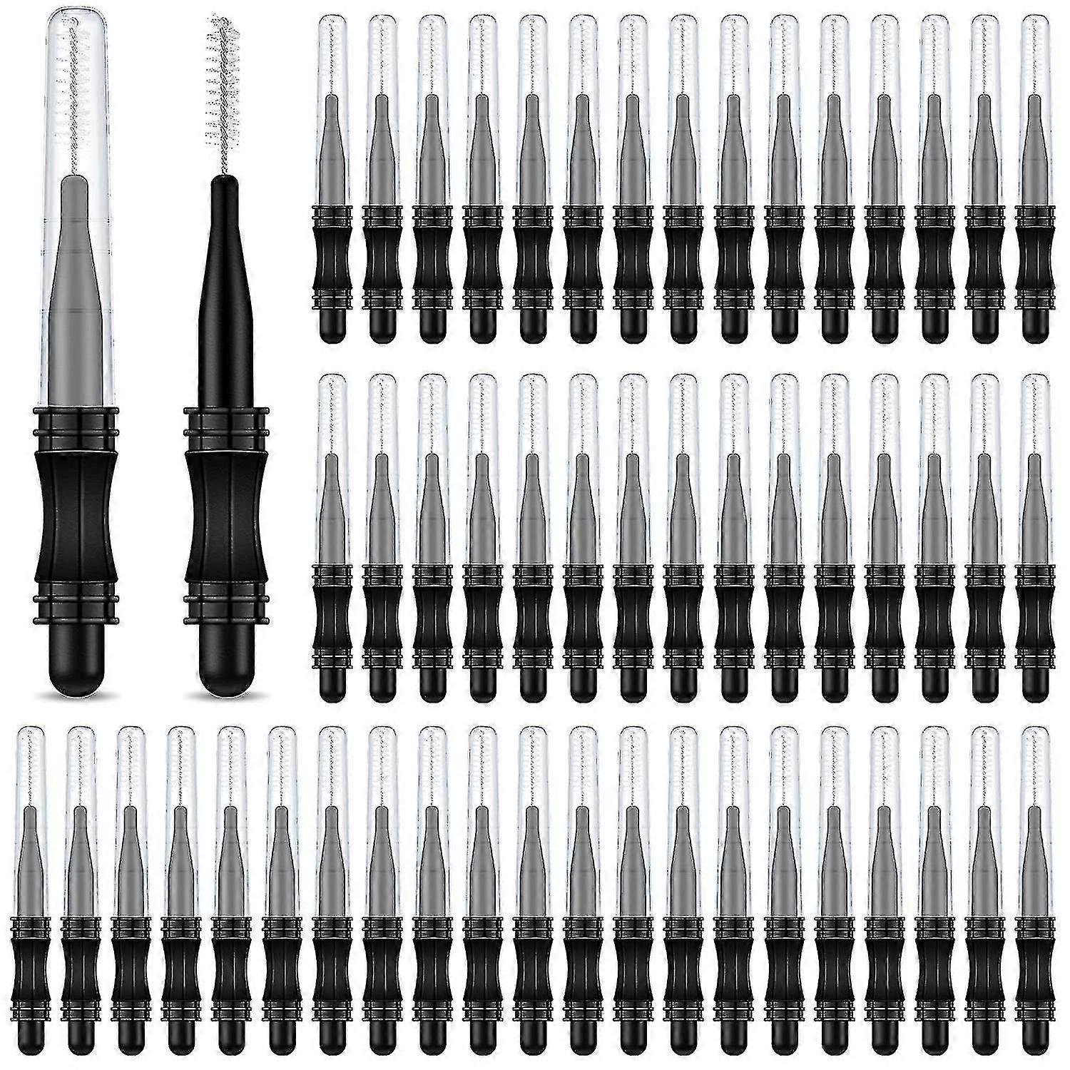 Mini Brushed Brows with Caps, 100 Pieces, 360-Degree Rotation, Non-Slip and Durable
