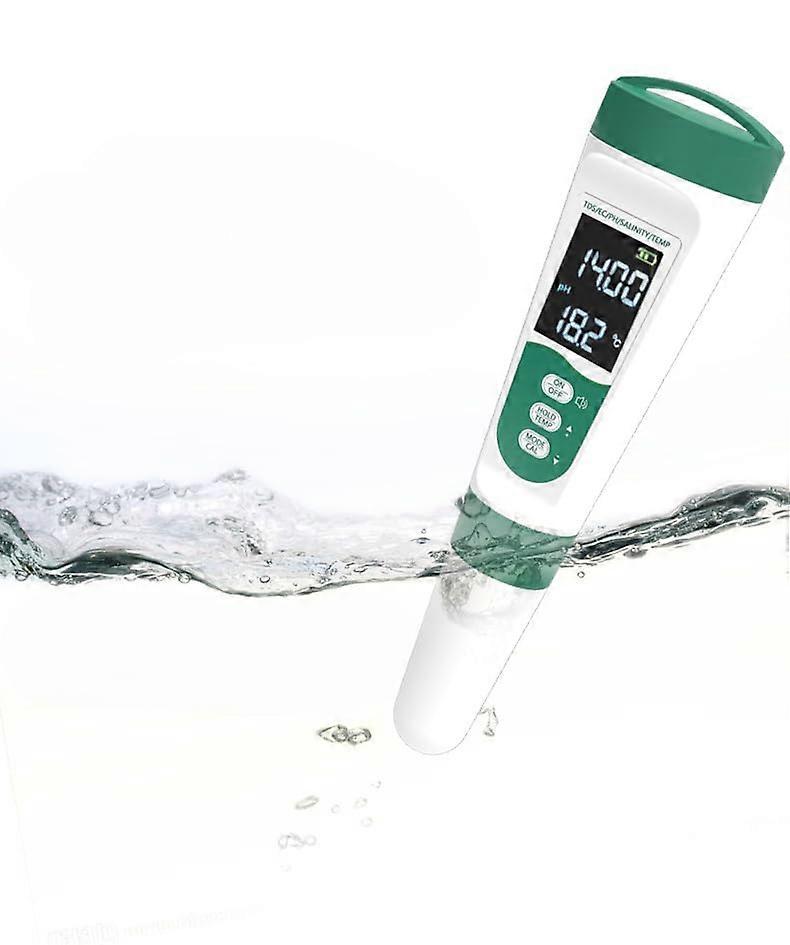 5in1 TDS Meter Water Quality Tester pH EC Salinity Temperature LCD For Drinking Water Aquariums Pools Portable