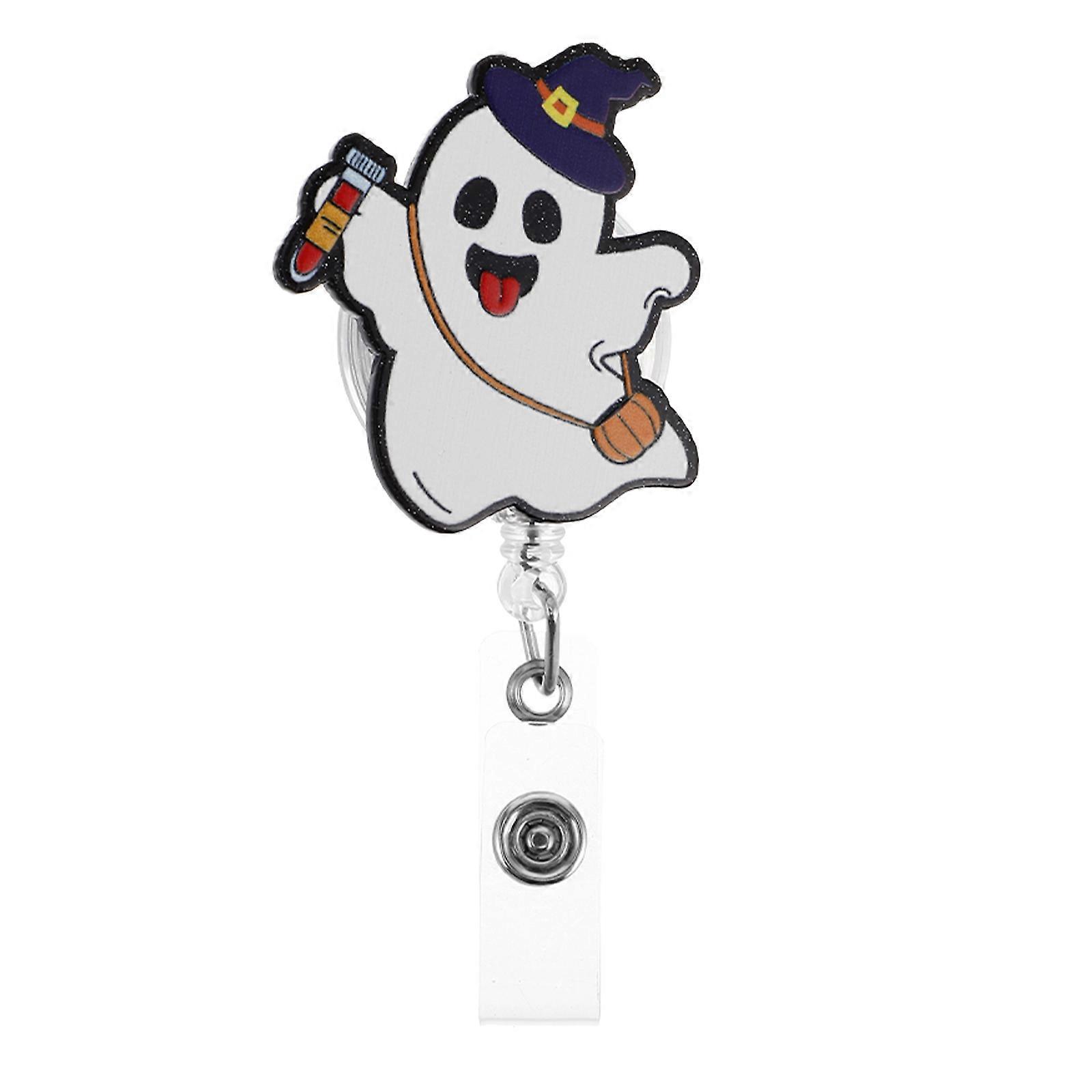 Secure Attachment Halloween Badge Reel Multi 360 Degree Rotation Flat Badge Clip For Office Staff 1Pack