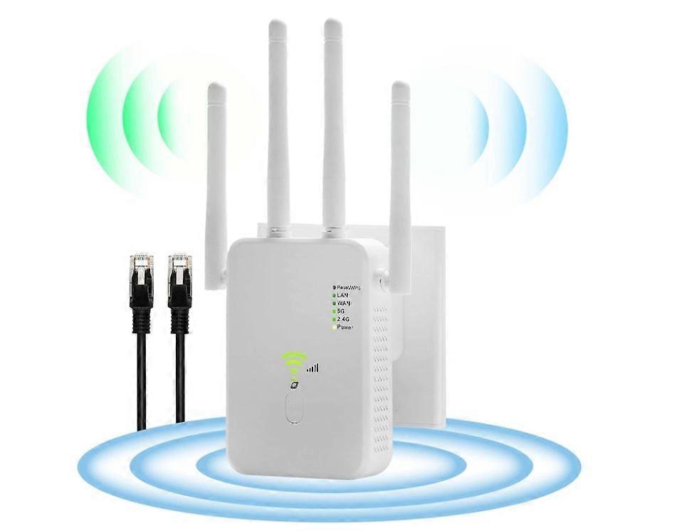 WiFi Booster 2024, WiFi Extender, WiFi Range Extender 1200Mbps, Wireless Signal Repeater Booster 2.4 Dual Band 4 Antennas 360 Full Coverage, High Qual