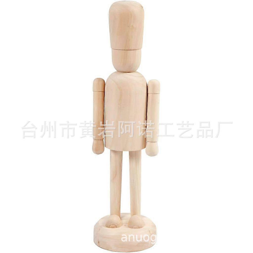 Christmas Wooden Nutcracker Wooden Unfinished Soldier Diy Blank Unpainted Nutcracker Puppet For Christmas Diy Crafts Beige