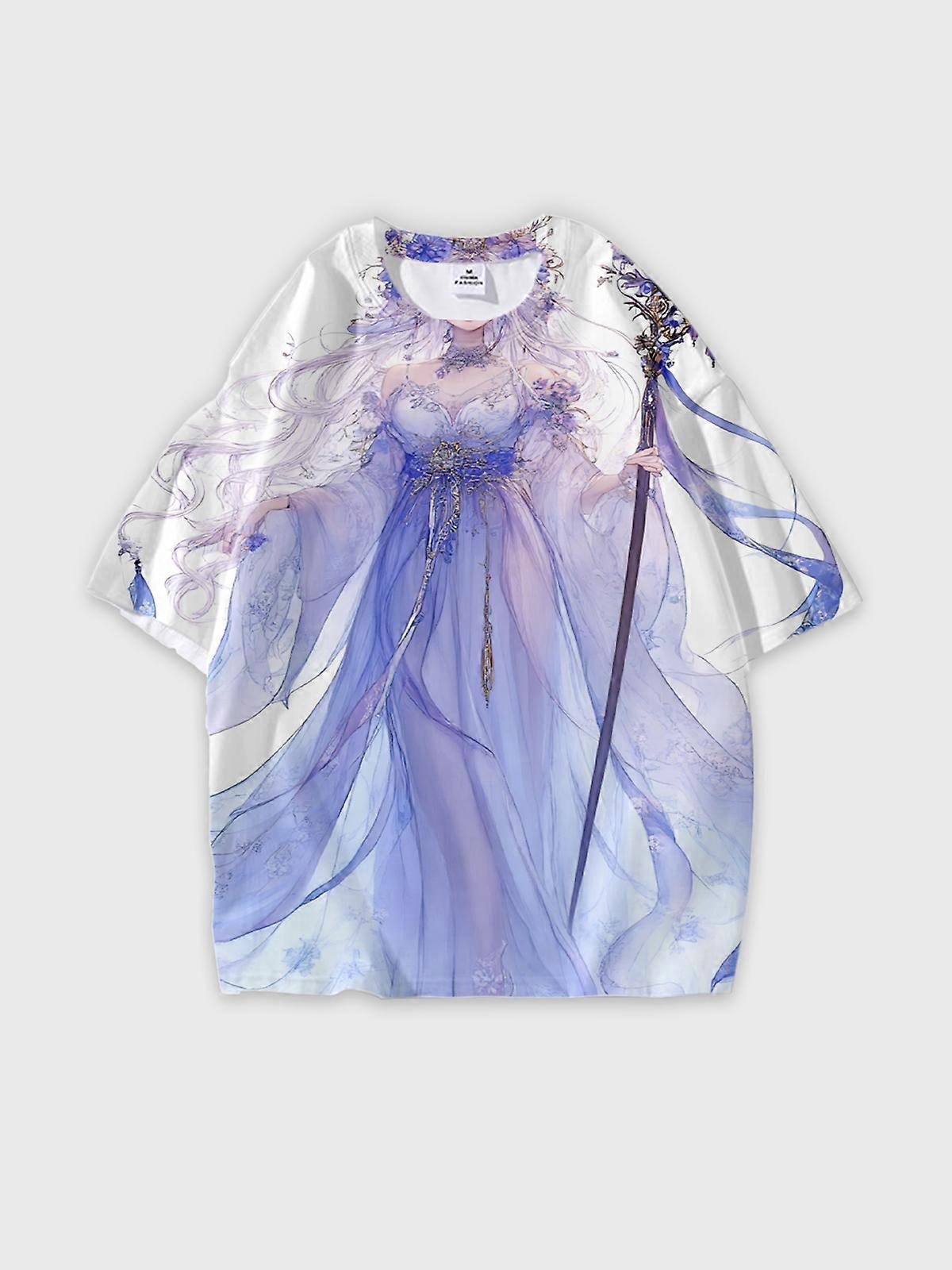 T-Shirt Short Sleeve Round Neck, Summer Casual Loose Graphic Tee, Unisex Pattern W1674