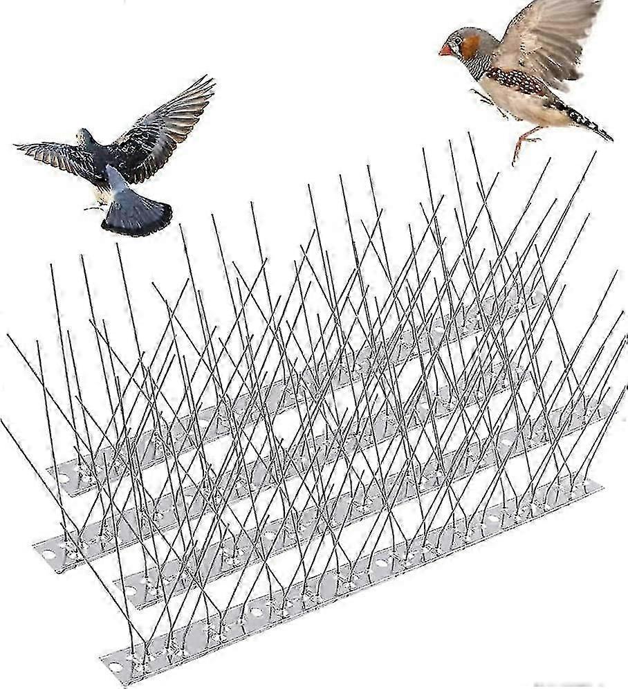 مسامير الطيور المصنوعة من الفولاذ المقاوم للصدأ - 4 عبوات - طارد للحمام لأسطح الشرفات والنوافذ