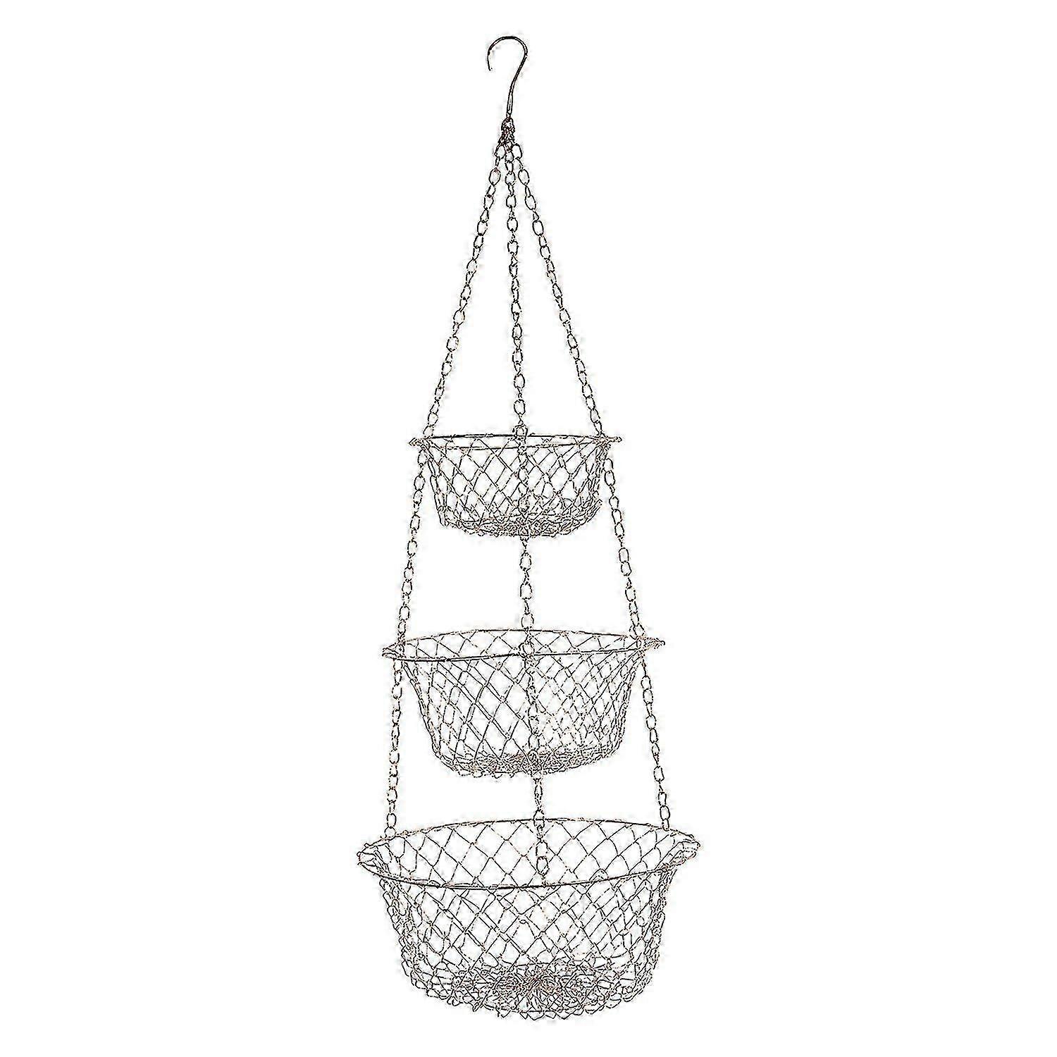 3 Tier Hanging Fruit Basket for Kitchen Storage Space Saving Vegetables Plants