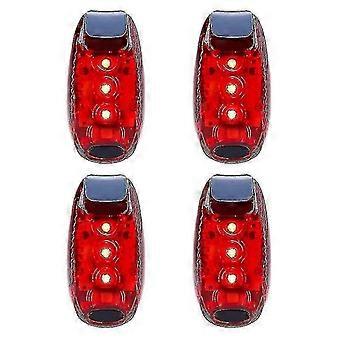 4 Pcs Safety Light Waterproof Red Flashing Bicycle Rear Light, Convient pour courir, marcher, Cycli