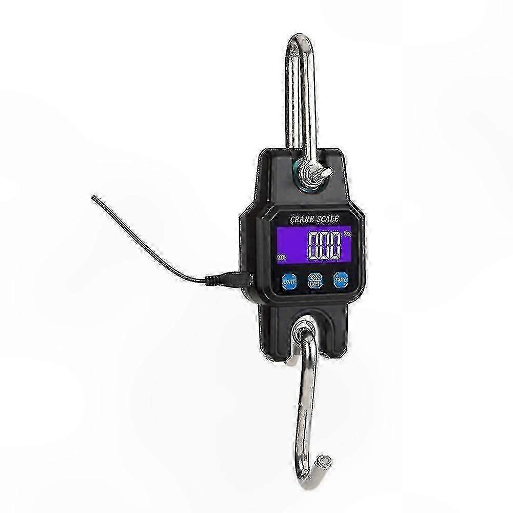 Rechargeable Stainless Steel Hanging Scale with Bluetooth 4.0, USB Connectivity, 300kg Capacity, 50g Precision for Industrial Use Portable Crane Hook