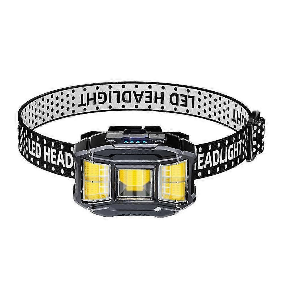 LED COB Head Torch Rechargeable Waterproof Headlamp Motion Sensor Headlight 2025