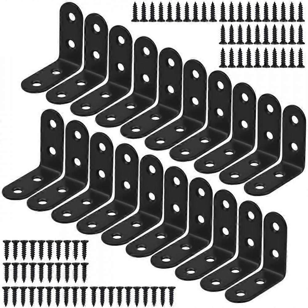 20-piece triangular stainless steel mounting bracket set, 40×40mm, 2mm thick