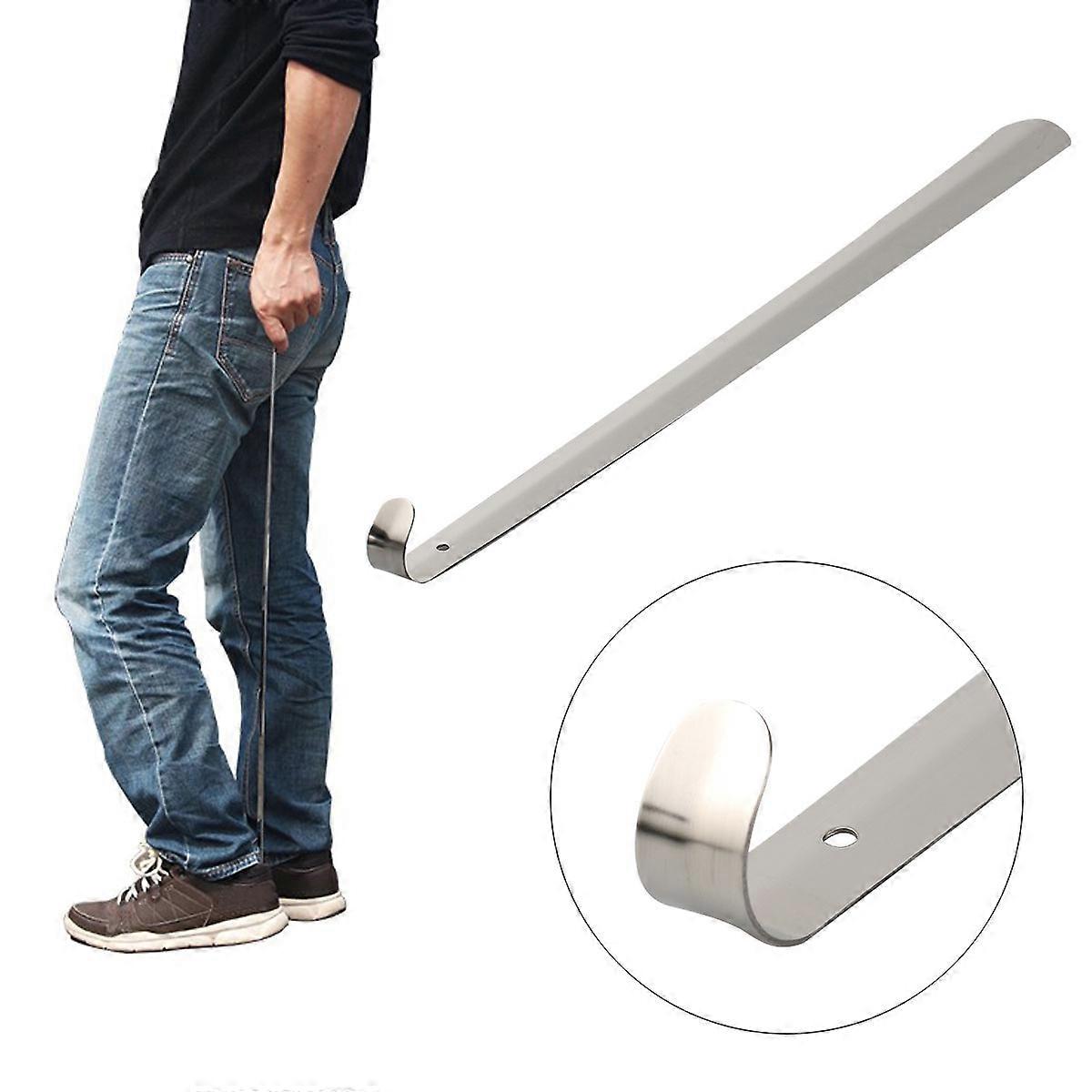 بوق حذاء فضي محمول للأحذية مع ثقب معلق 58 سم معدني