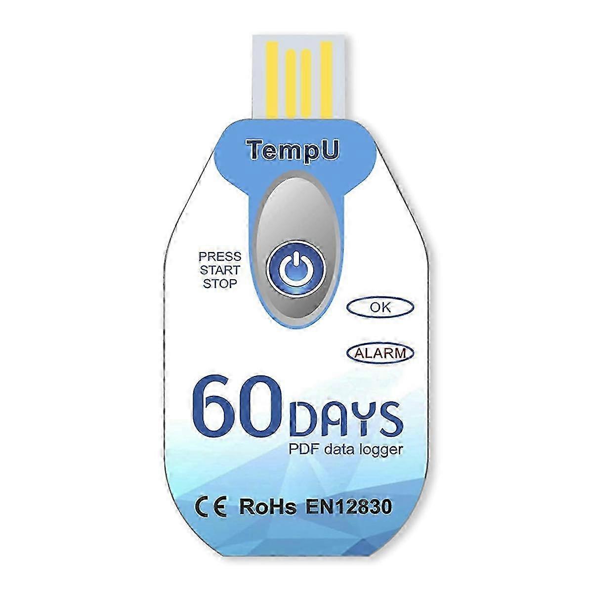 Disposable Temperature and Humidity Meter USB Plug and Display 60 Days Data Recording PDF Report