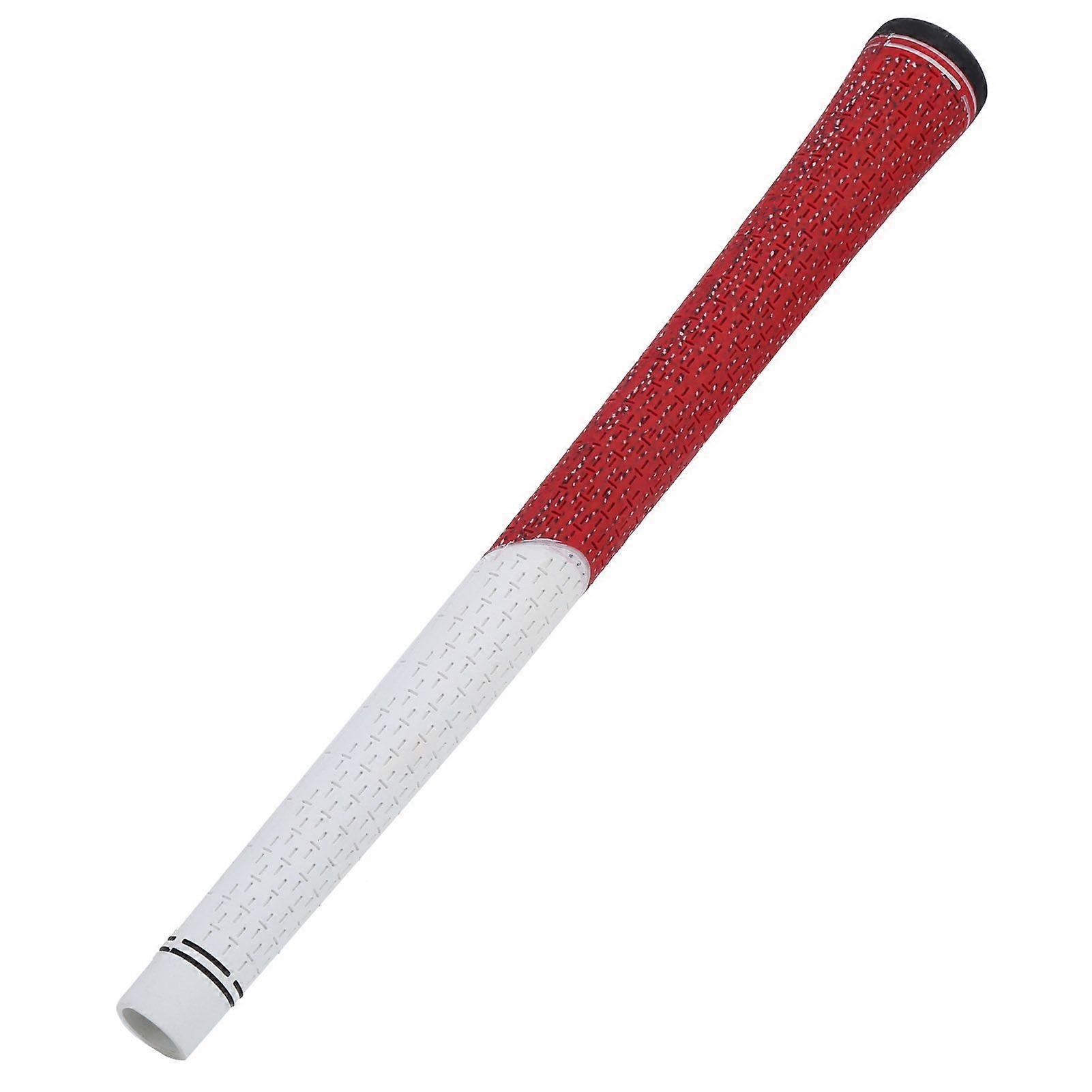 Durable Standard Rubber Golf Club Grip Handle 12.5mm AntiSlip Accessories Replacement(White/Red )