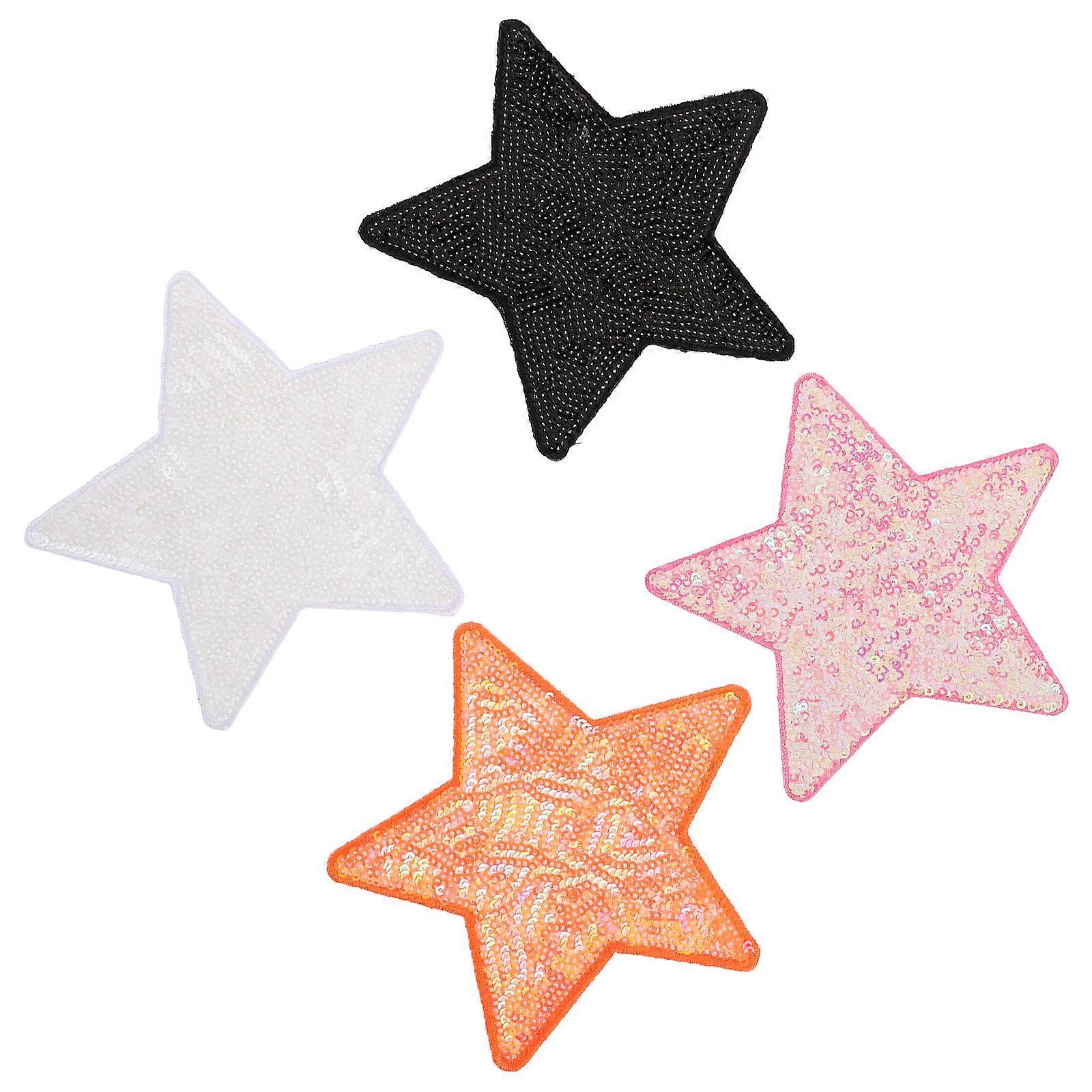 Star Sequin Embroidered Patches for DIY Clothing 12Pcs