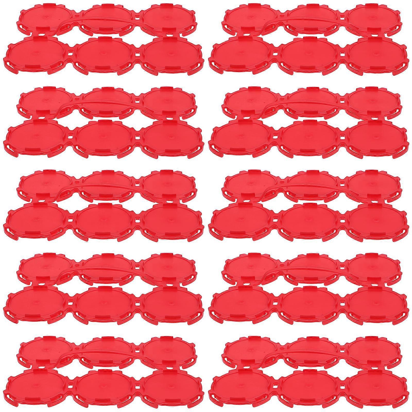 Convenient Can Lifter 10Pcs Reusable Cans Carriers For Outdoor Use 17.30X12.00X0.80CM Practical Design Red