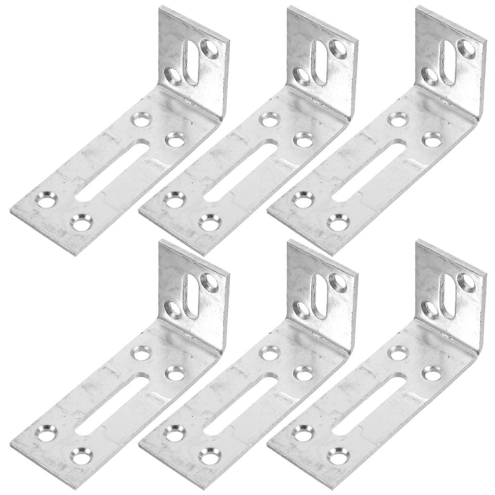 Stainless Steel Shelf Brackets Adjustable Corner Brackets for Shelves 6Pcs Silver