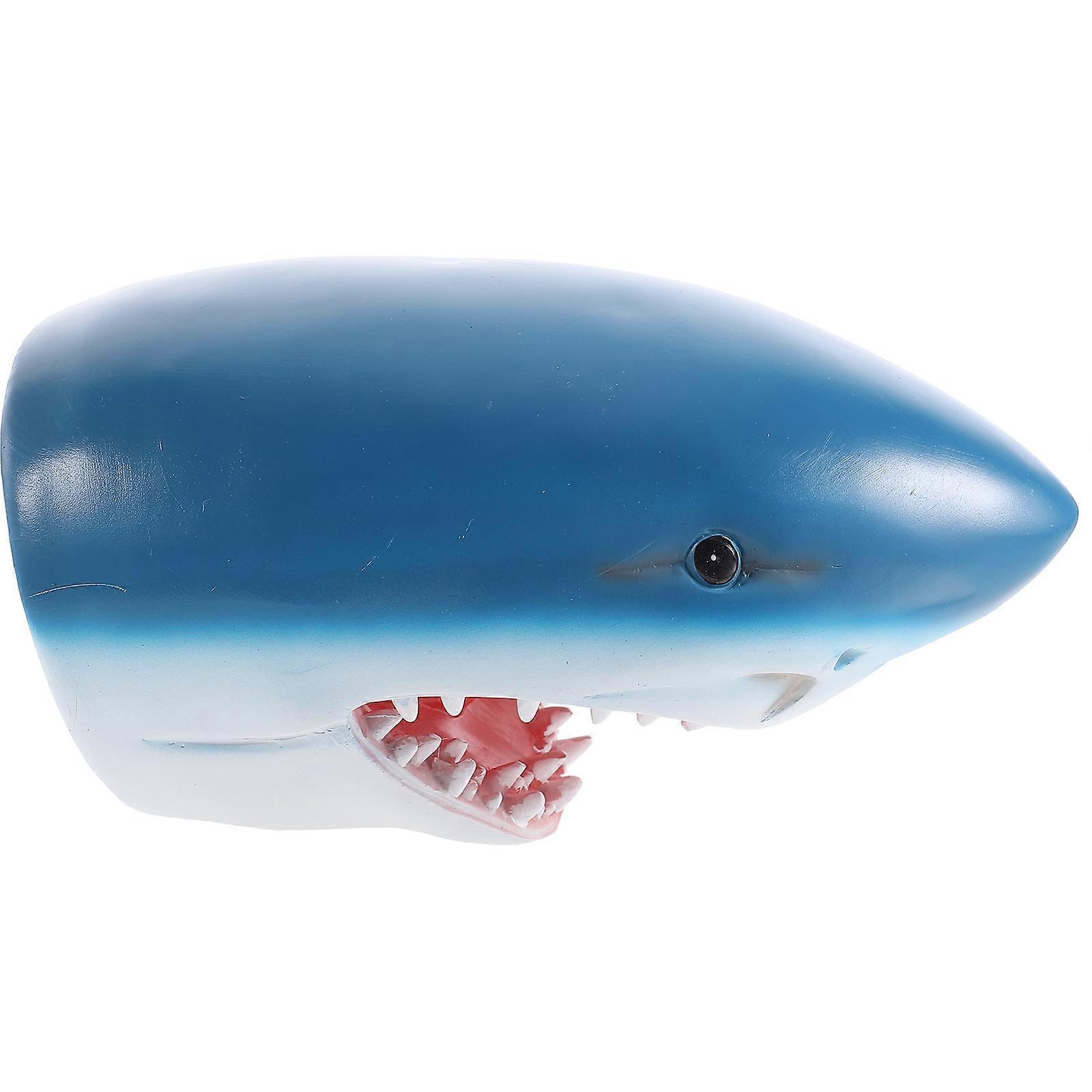 Blue Resin Shark Figurine Artificial Shark Decor for Decoration Use 4Pcs