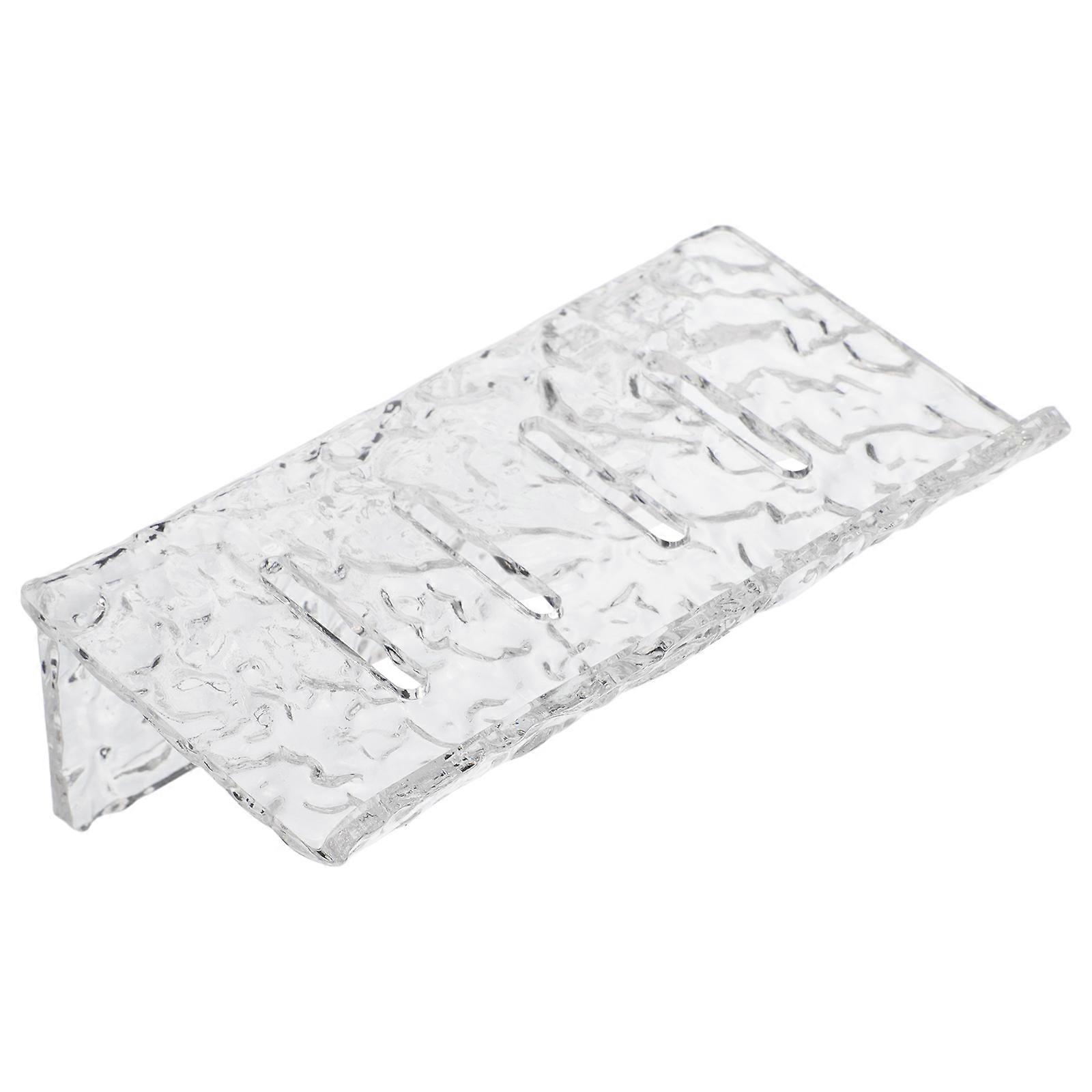 Bathroom Soap Rack Clear Acrylic Soap Dish Holder with Self Draining 4Pcs