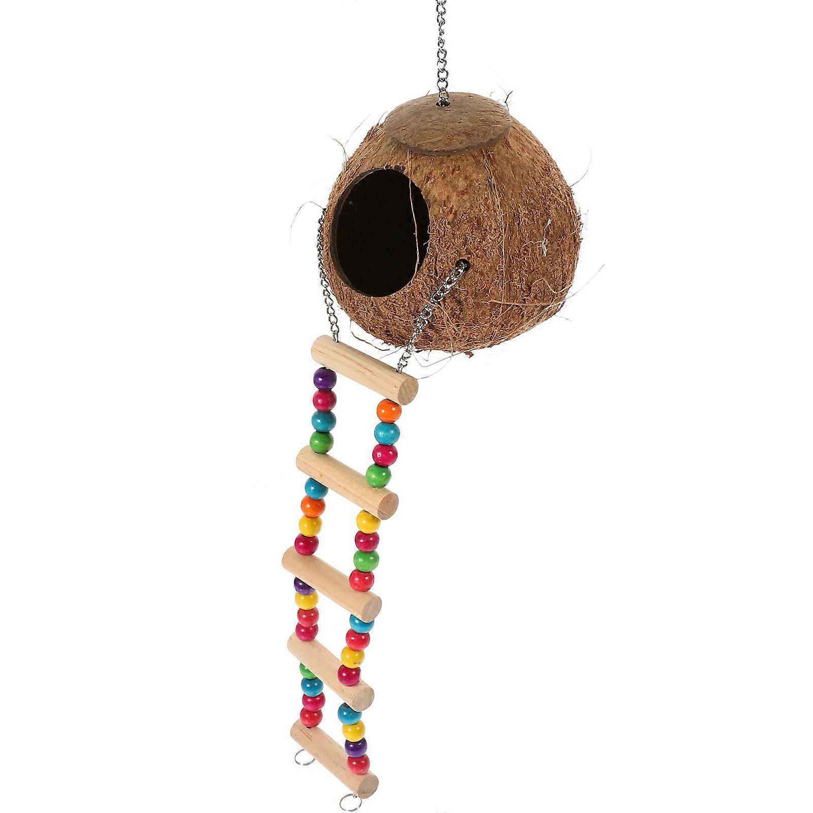 Hanging Reptile House Wooden Coconut Shell Nest for Comfortable Resting 5Pcs