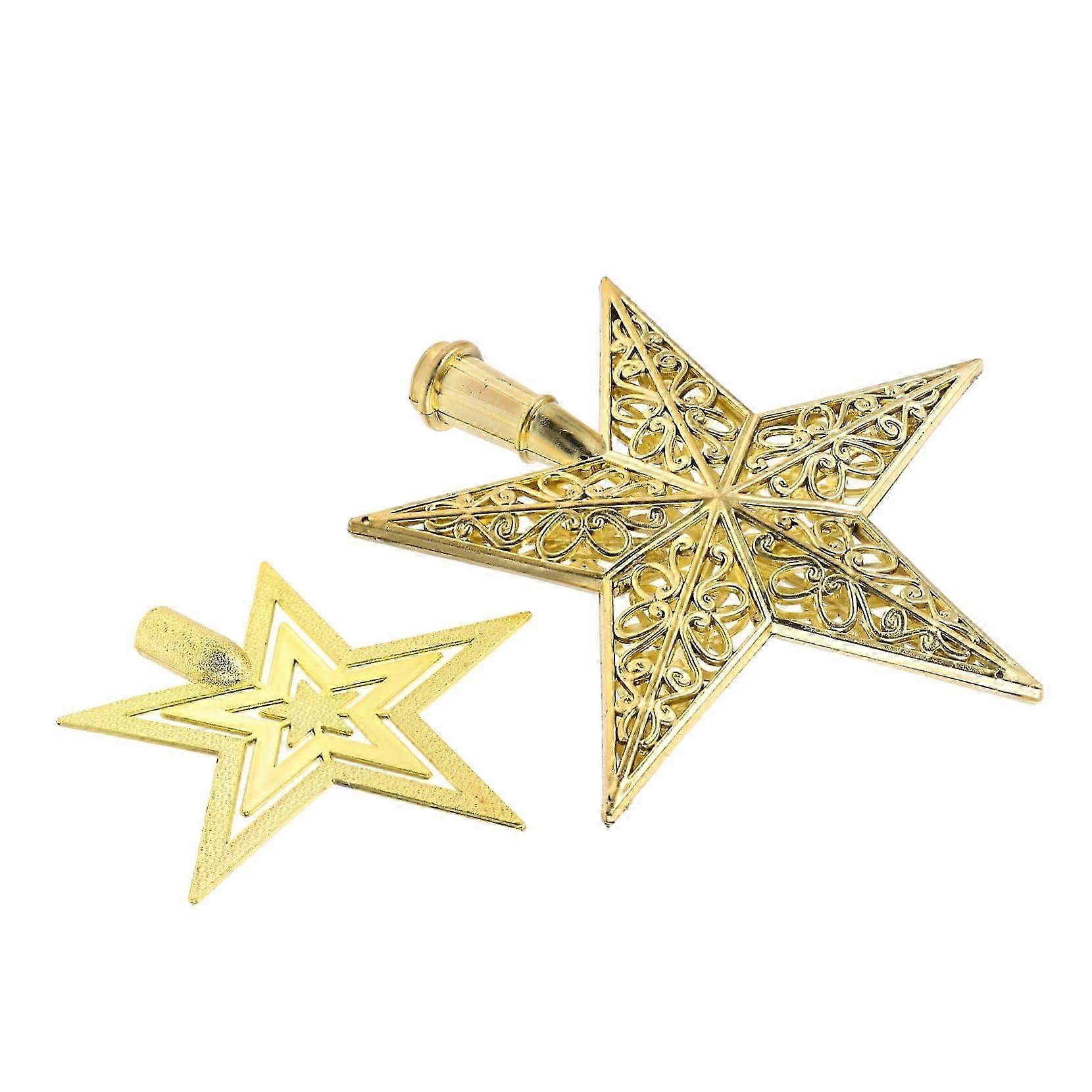 Christmas tree ornament set with 5 pointed star decorations for the Christmas tree, tree topper star, festive scene layout