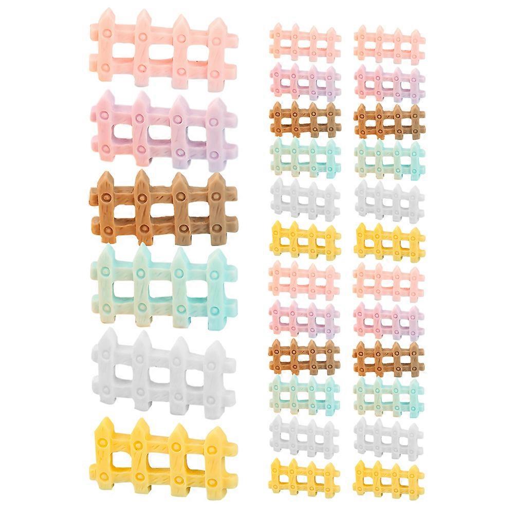 Miniature Fence Resin for Mini Garden Decoration 60Pcs Assorted Color