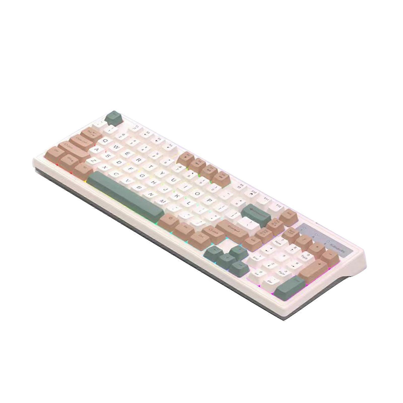 Washranp Gaming Keyboard with Colorful LED Backlit,Mechanical Feeling Quiet Keyboard Ergonomics 98 Keys for Desktop Computer Laptop