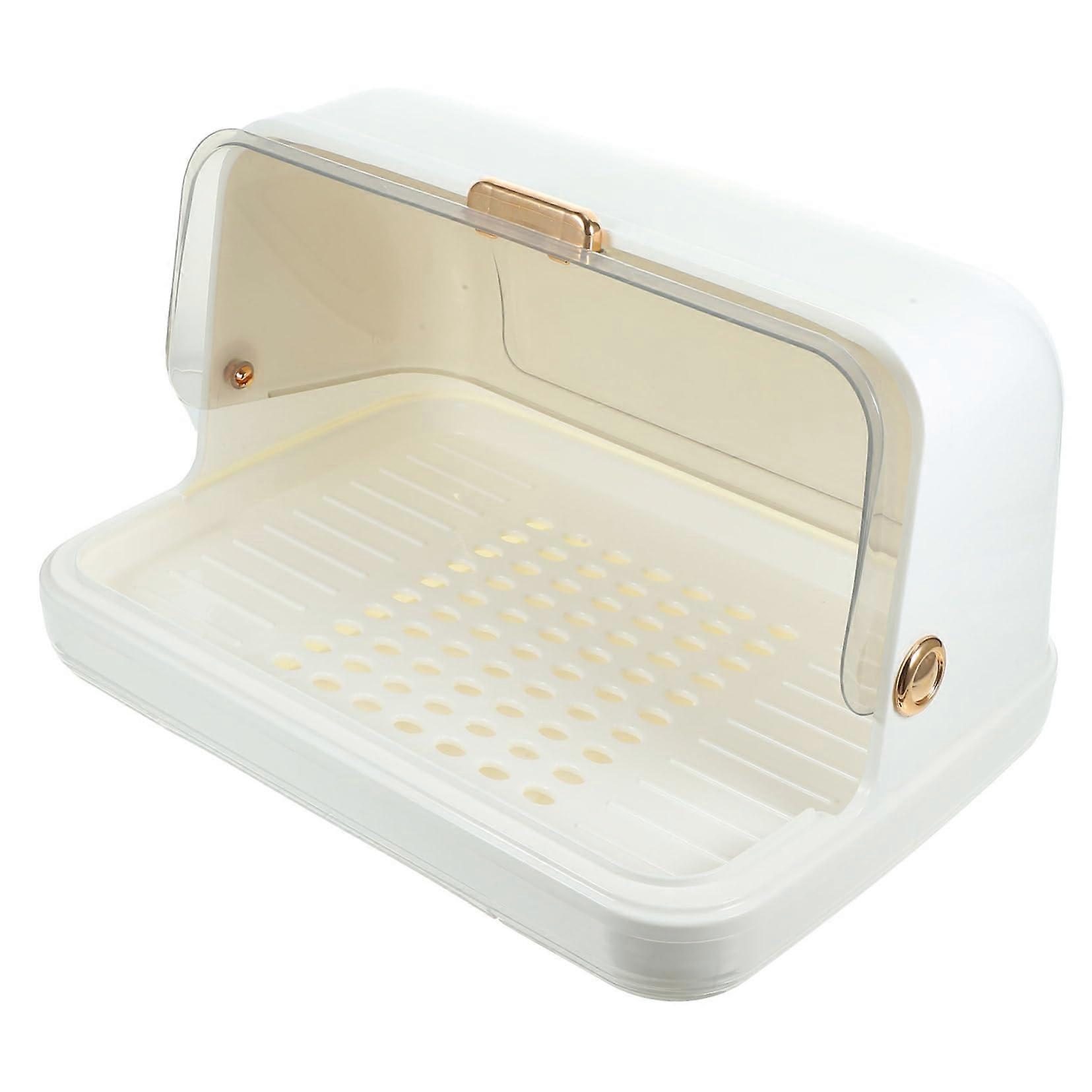 Space Saving Bottle Drying Rack Cup Organizer Ventilated Dish Drainer Transparent Dust Box Water Catch Tray White