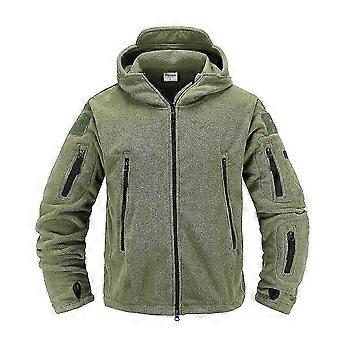 Men's Tactical Fleece Jacket Warm Military Hooded Combat