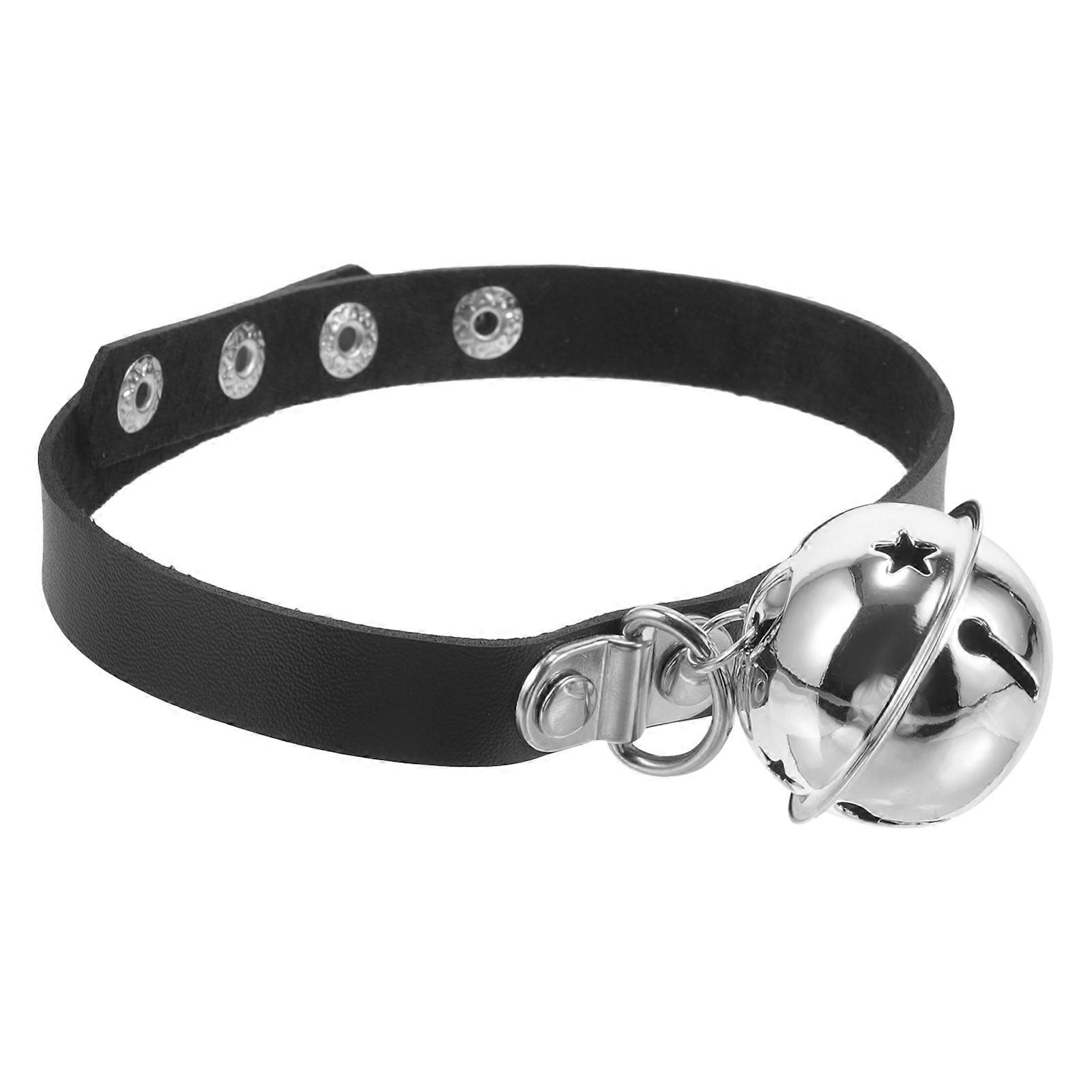 Adjustable Dog Bell Collar PU Collar for Pet Use Stylish Design