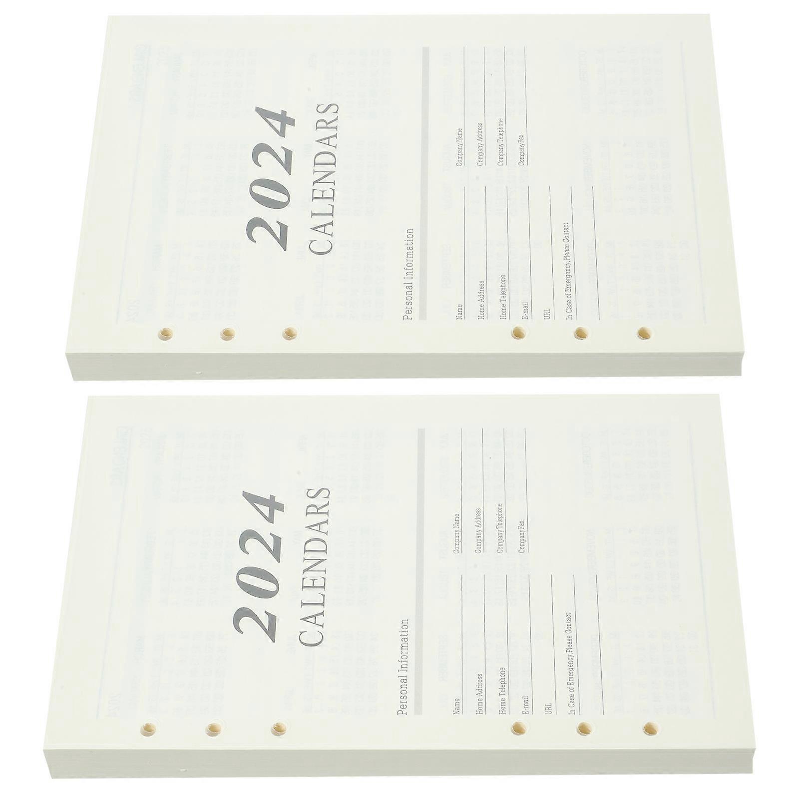 Notebook Refill Paper Loose Leaf Papers for Life and Work 2Pcs 2 Books
