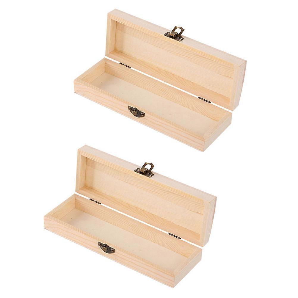 Oblong Storage Box for Storage 4Pcs Wood Pen Boxes Suitable for School Use