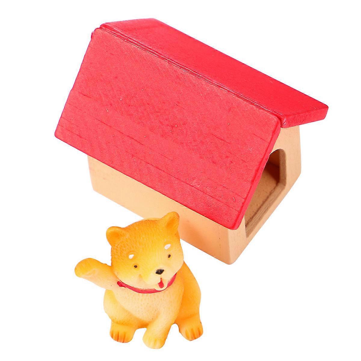 Dog Model Miniature Micro World Accessories Realistic Shape Resin Desktop Ornament