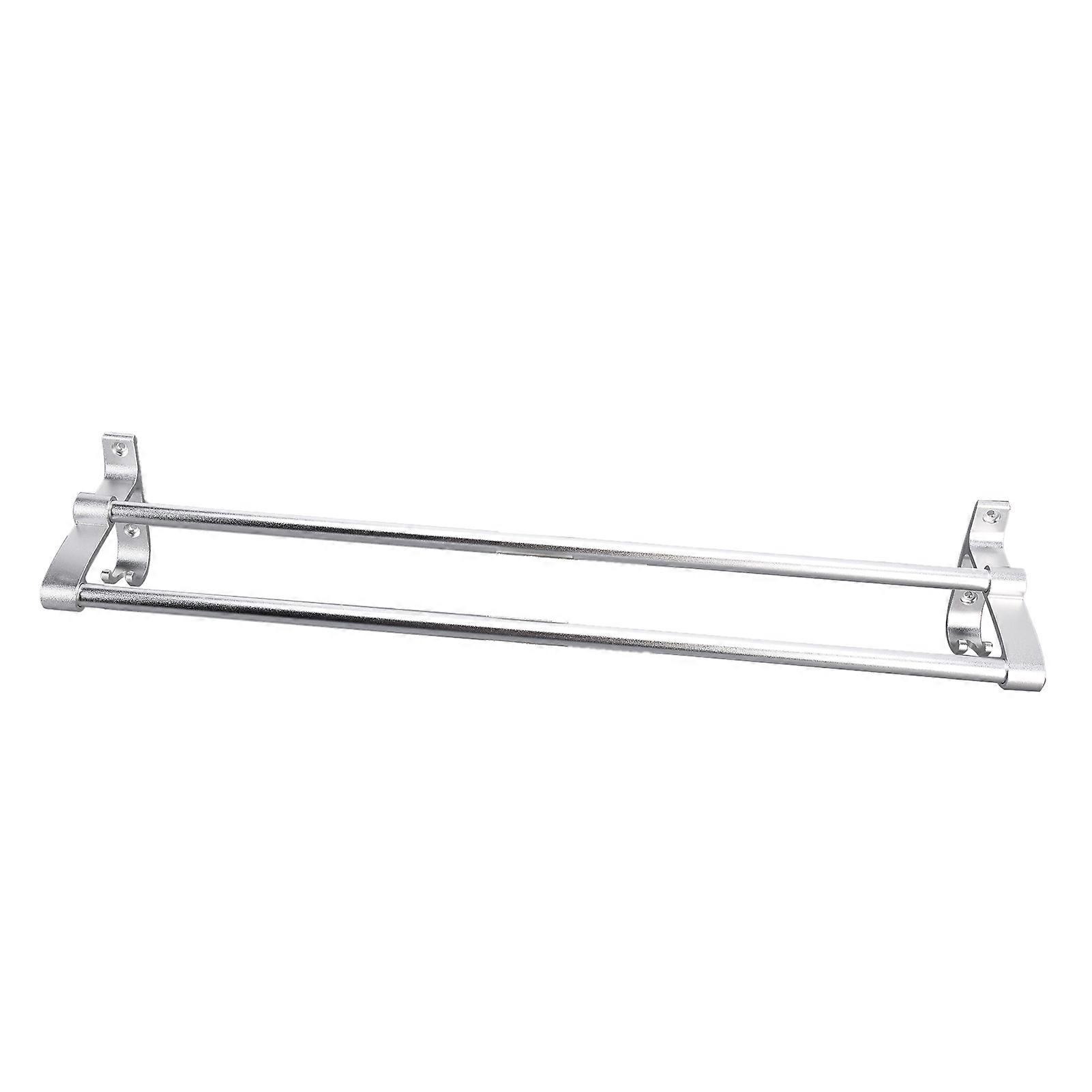 23in Stainless Steel Double Towel Bar Rustproof Strong Load