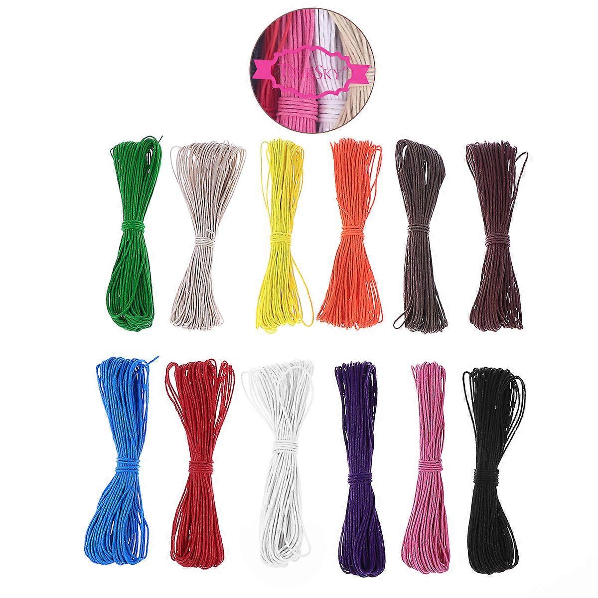 TinkSky 12 Colors 10M Cotton Cords Strings Ropes for DIY Necklace Bracelet Craft Making (Random Color)