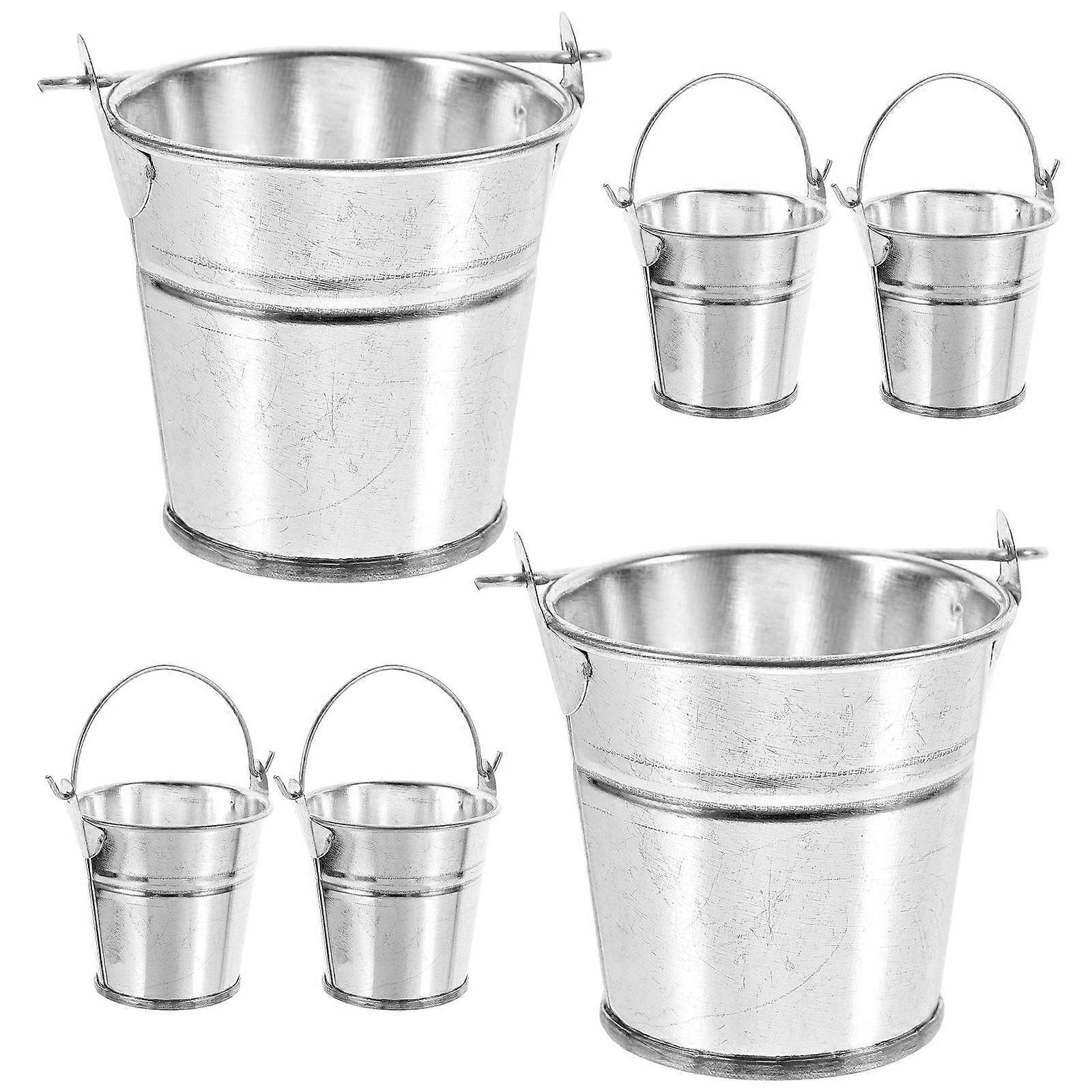 Mini Metal Buckets Iron for Decoration 24Pcs Small Buckets with Handles