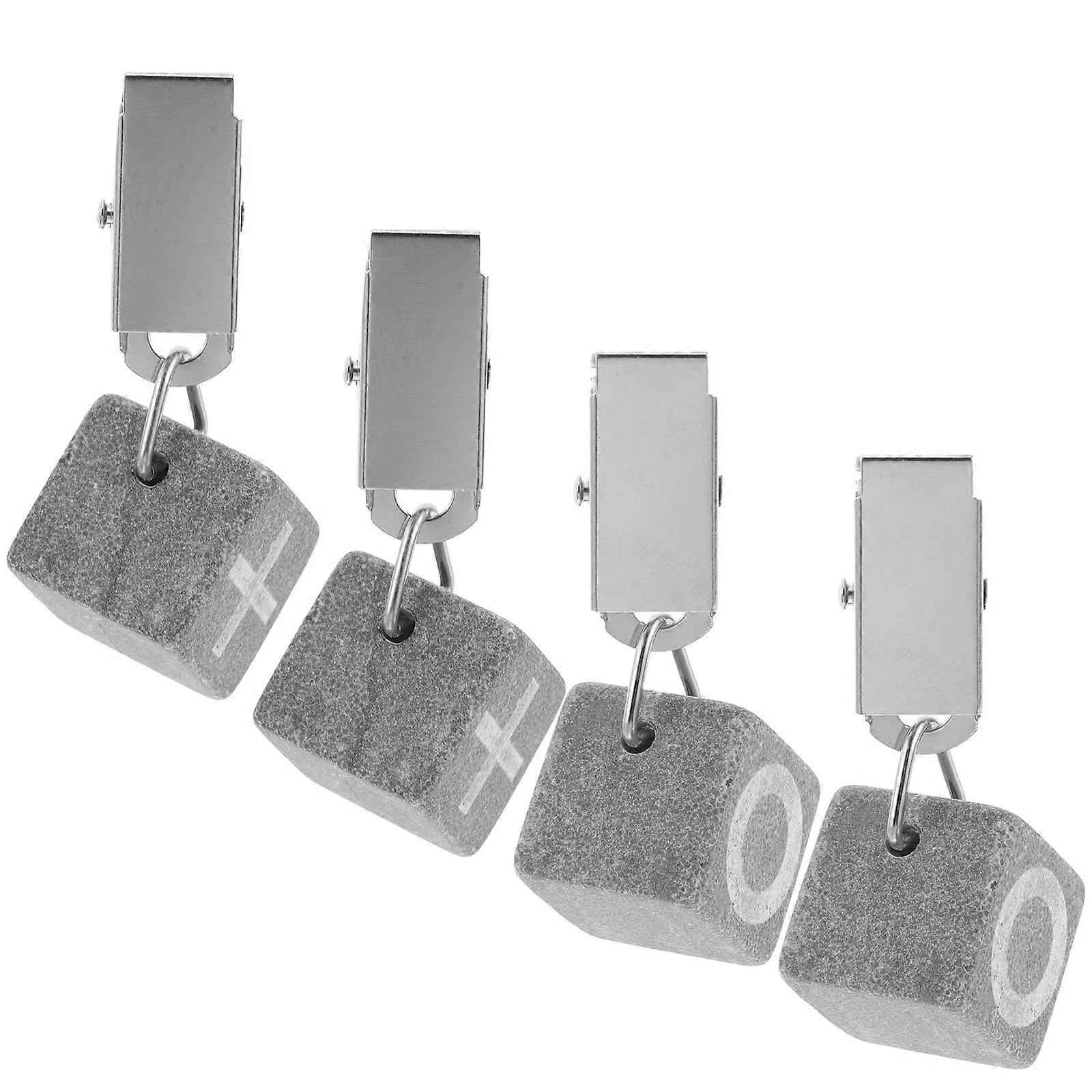 Gray Marble Table Cloth Clips for Outdoor Use 8Pcs Weight Holders