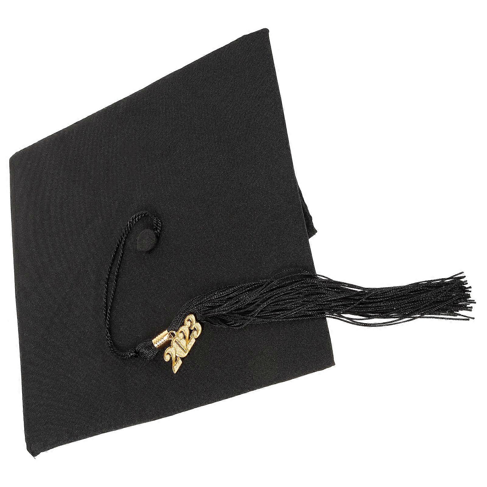 Black Graduation Cap Graduation Hat for Decoration 4Pcs Set