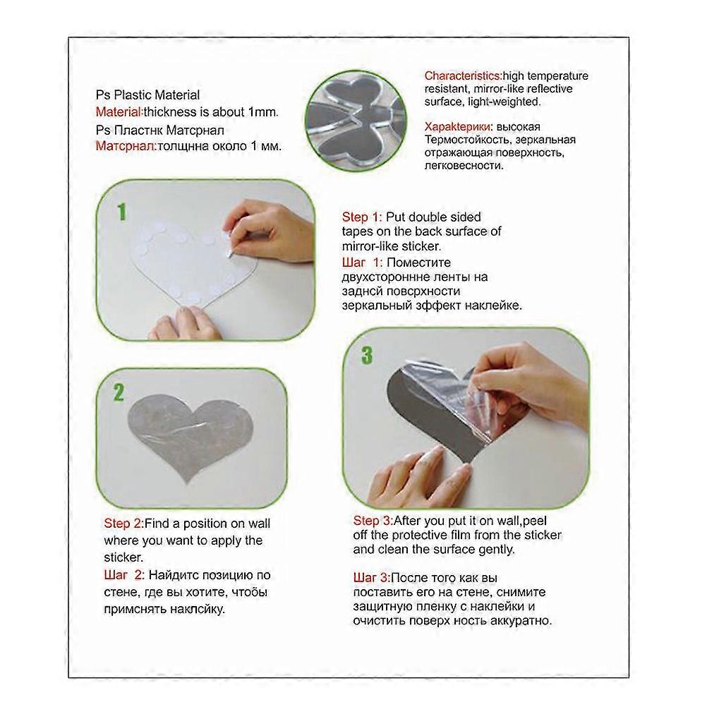 Silver Acrylic Puzzle Mirror Sticker for Home Decor