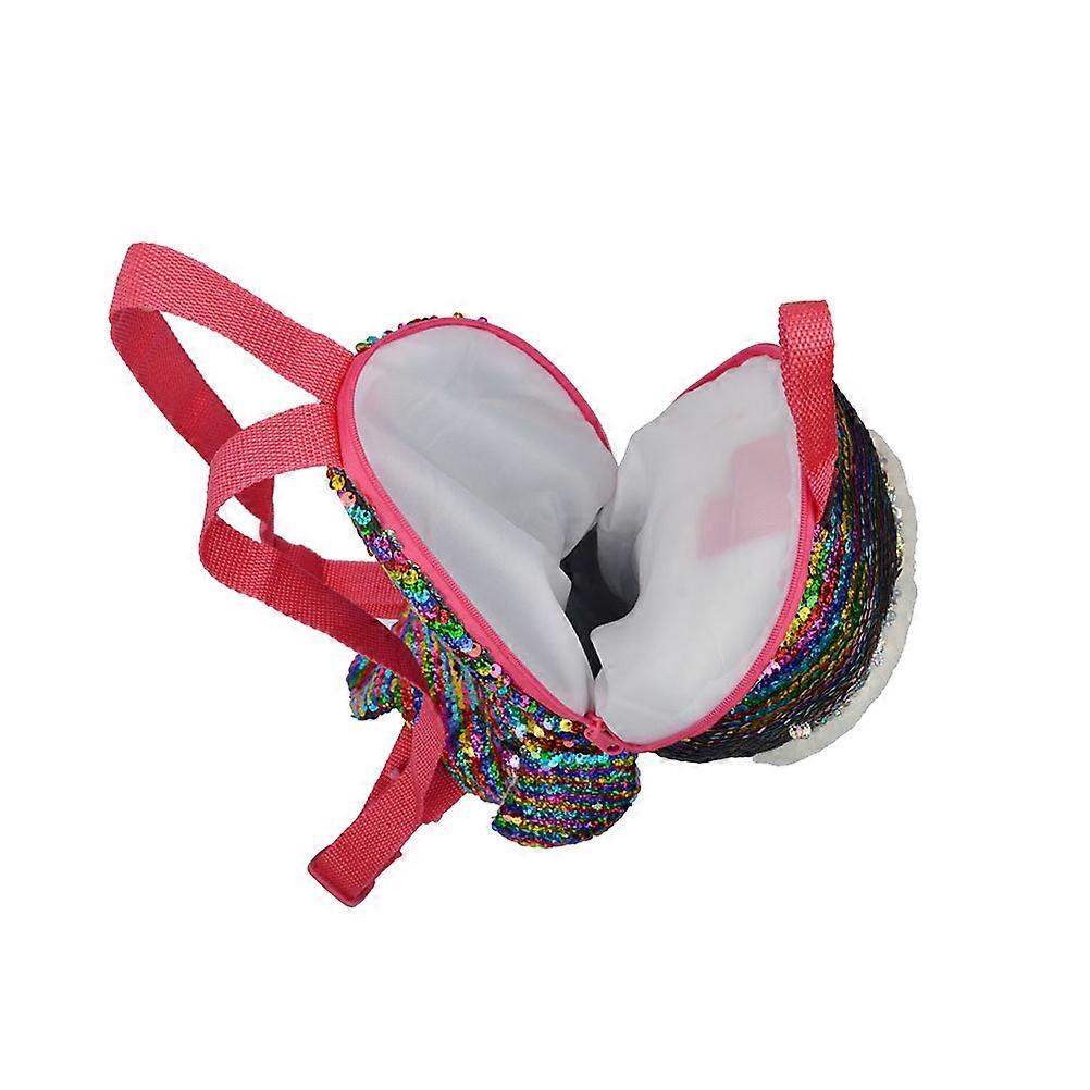 Sequin School Bag Kids Travel Backpack Multi-Colored Silver Storage Function Short Travel 1Pack