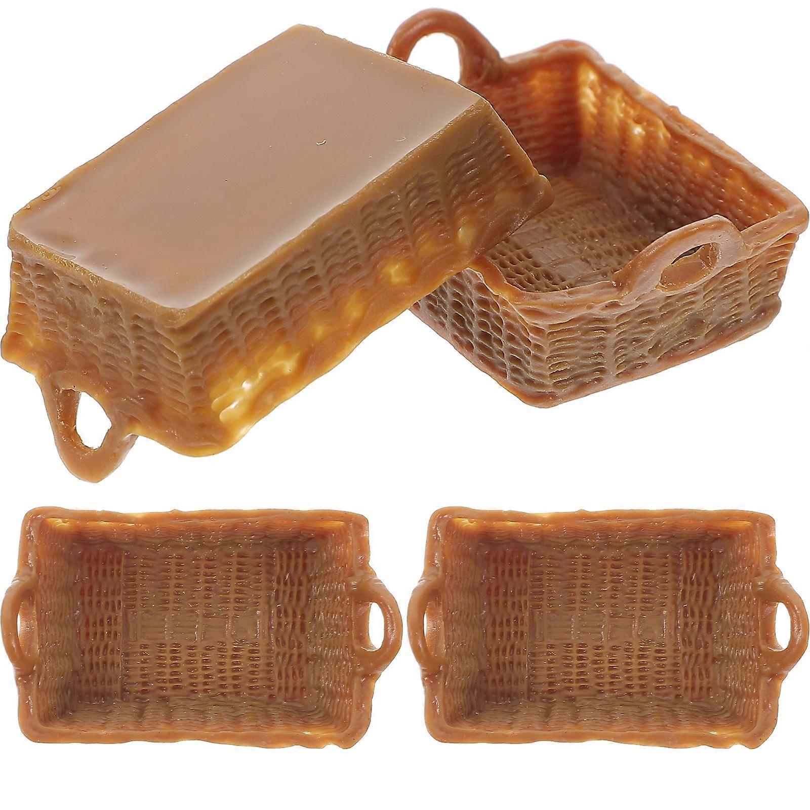 Mini House Basket Doll House Baskets for Storage 16Pcs Resin Models