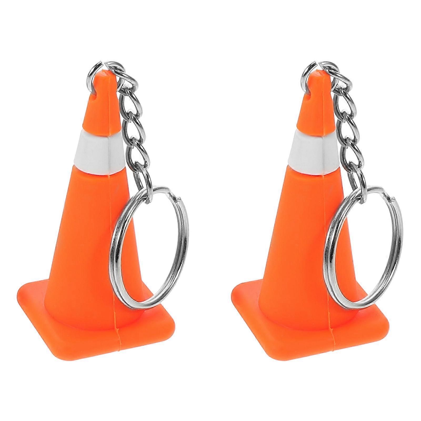 Traffic Cone Charms Orange Keychain for Party Favors 8Pcs Set