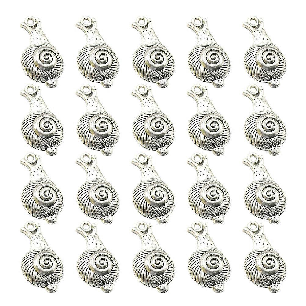 DIY Charm Pendant Set Snail Shape for Jewelry Making 60Pcs Silver