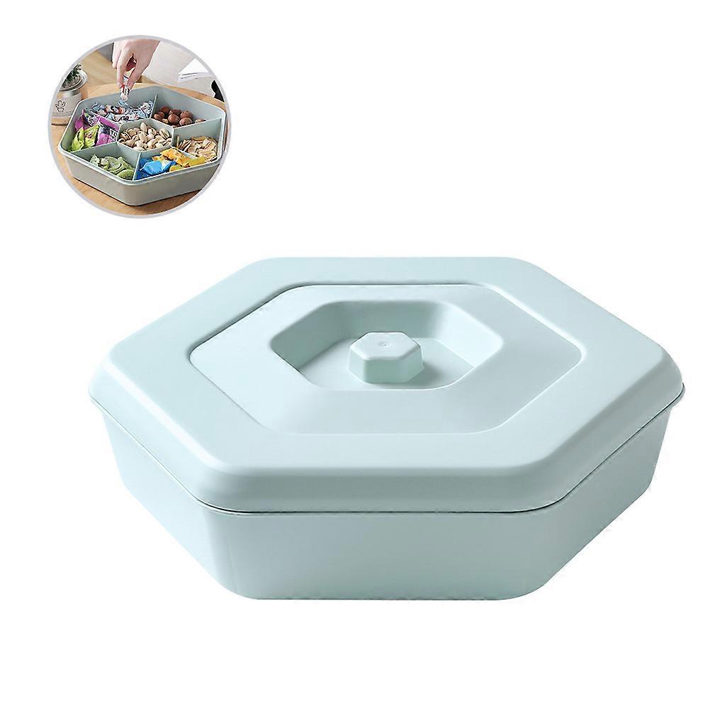 Creative Snack Tray with Lid Multi Sectional Serving Tray Green