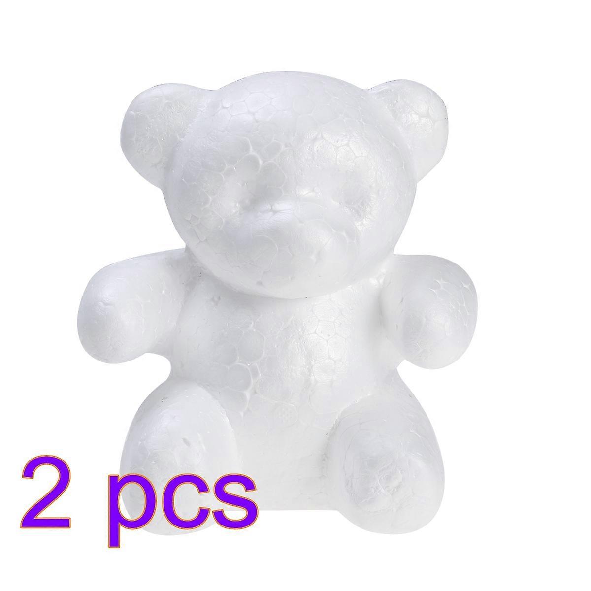 White Modelling Polystyrene Bear Balls for DIY Crafts and Decorations 2Pcs