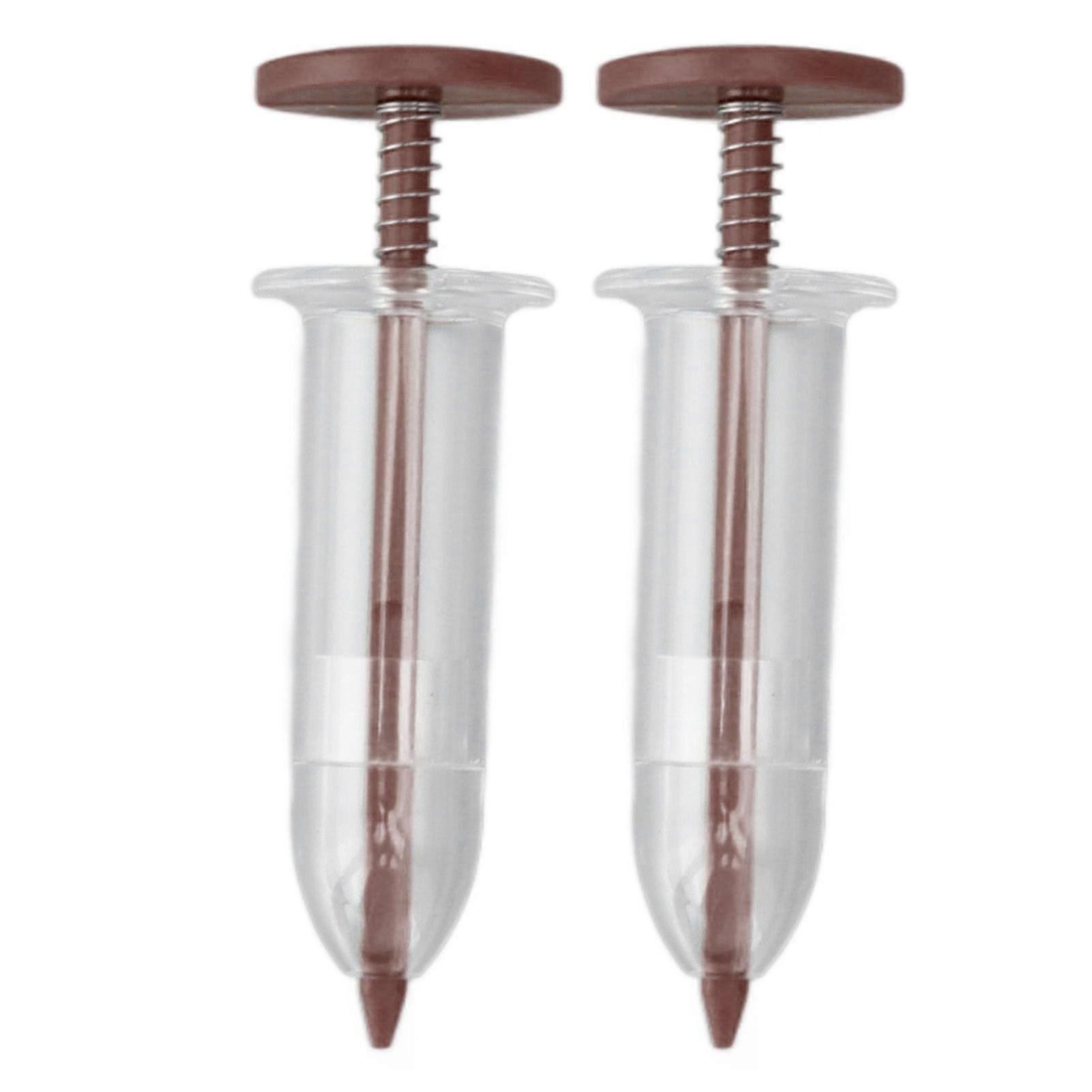 2pcs Mini Sowing Seed Dispenser Sower Small Seed Spreader Adjustable Handheld Seed Planter Sowing Seeder Gardening Tool Brown