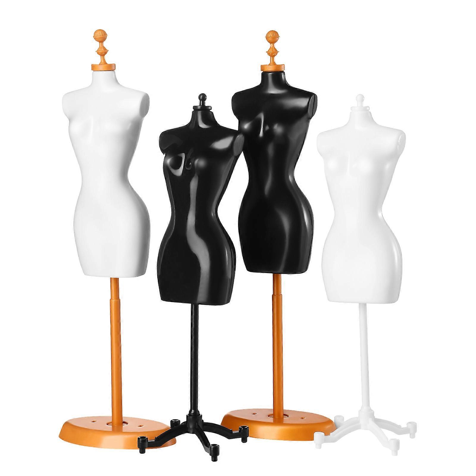 Miniature Doll Clothes Stand Plastic Mannequin for Display 4Pcs Set