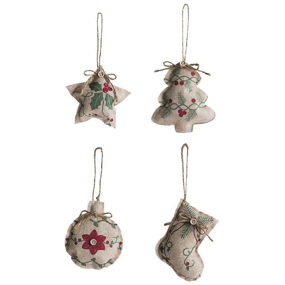 Christmas Tree Pendant Xmas Hanging Decoration Set 1Set Assorted Color