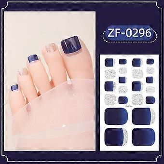 Gradienten zwiebel pulver nagellack film zehennagel aufkleber nette mädchen gradienten wasserdichte zehe nail art aufkleber volle aufkleber ZF-0296 bare stück + nagel
