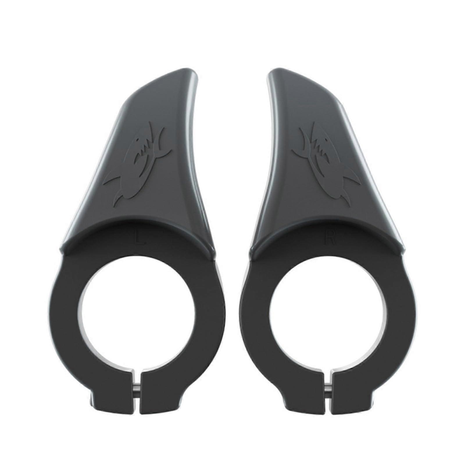 Bike Handlebar Grips 22.2mm for MTB and Road Bikes, Grey Bicycle Horns Thumb Grips with Inner Bar Ends