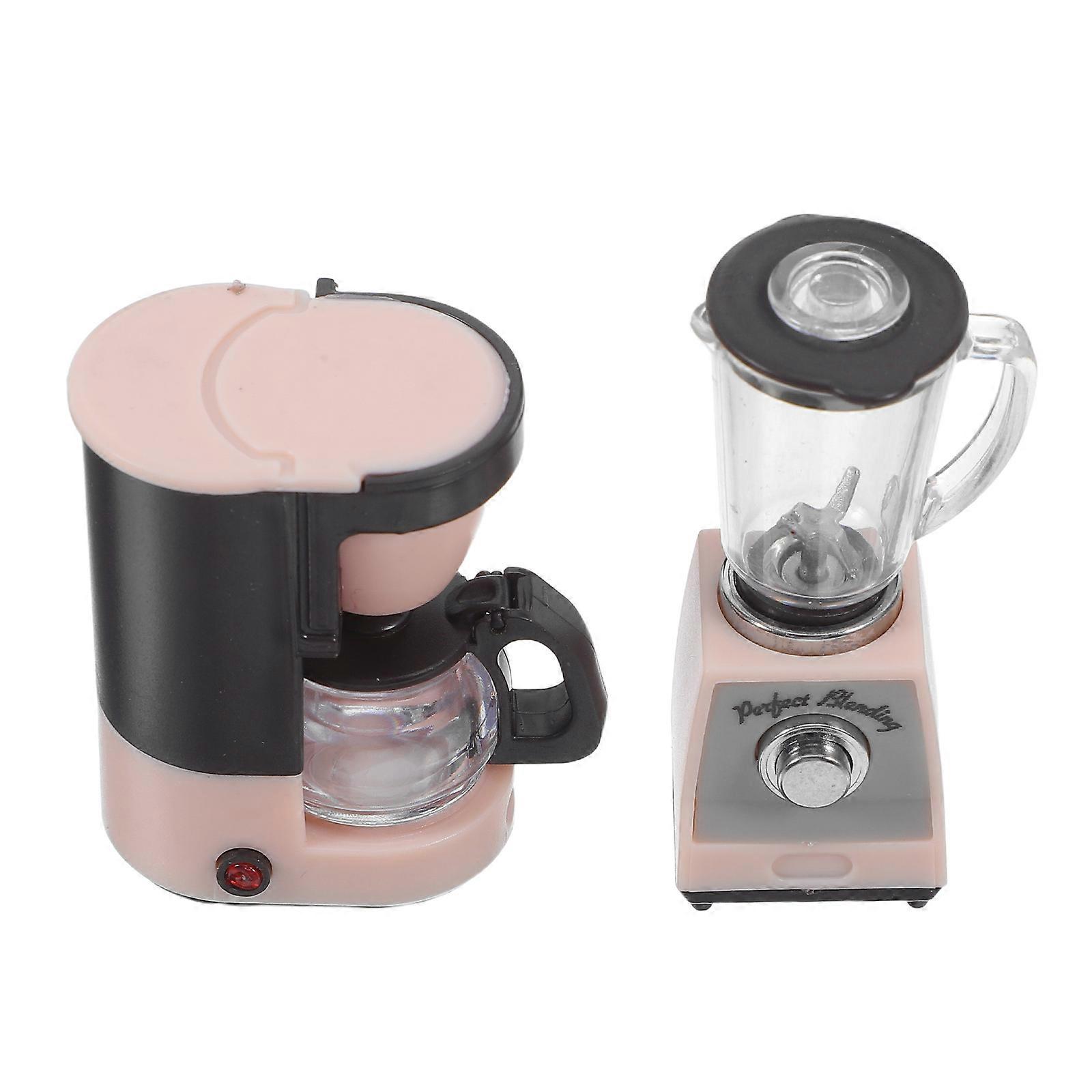Realistic Design Miniature Kitchen Appliances For Dollhouse Collectibles And Scene Creation With 1 Set Of Coffee Makers And Blenders